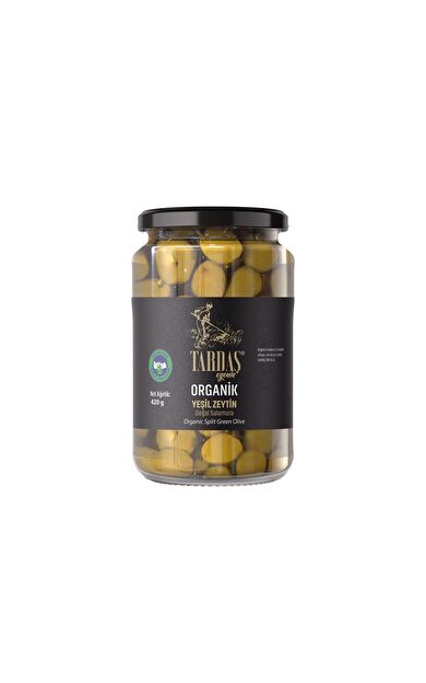 Tardaş Organik Sofralık Yeşil Zeytin ( Kırma ) 420Gr